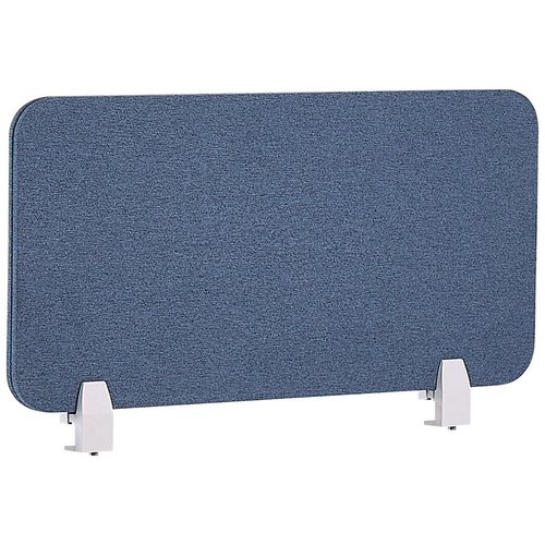 Schreibtisch Trennwand Blau Polster PET Kunststoff 80 x 40 cm zum Aufstellen Klemmen Schallschutz Sichtschutz Pinnwand Büro Home Office