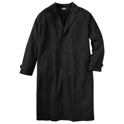 Men's Big & Tall Wool-Blend Long Overcoat by KingSize in Black (Size 7XL)
