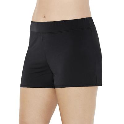 Plus Size Women's Chlorine Resistant Banded Swim Short by Swimsuits For All in Black (Size 20)