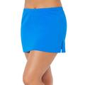 Plus Size Women's Side Slit Swim Skirt by Swimsuits For All in Beautiful Blue (Size 10)