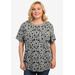 Plus Size Women's Disney Women's Minnie Mouse Hearts All-Over T-Shirt Gray by Disney in Gray (Size 2X (18-20))