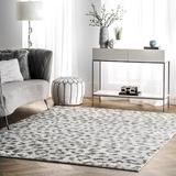 Gray 96 x 0.3 in Area Rug - Ebern Designs Ruiz Modern Leopard Print Performance Rug Polypropylene | 96 W x 0.3 D in | Wayfair