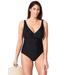 Plus Size Women's V-Neck One Piece Swimsuit by Swimsuits For All in Black (Size 12)