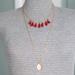 J. Crew Jewelry | J. Crew Two Strand Gold Chain Red Tassels Necklace | Color: Gold/Red | Size: Os