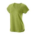 Wilson Damen T-Shirt, TRAINING V-NECK T-shirt, Polyester/Baumwolle, Grün (Dark Citron Heather), Größe XS, WRA775910XS