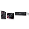 ASUS ROG Strix B550-F Gaming Mainboard Sockel AM4 + DRW-24D5MT interner 24x DVD Brenner (DVD+-RW, Retail E-Green Silent) schwarz