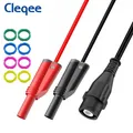 Cleqee – fiche mâle BNC P1204 à double fiche banane empilable de 4mm RG58 câble Coaxial fil de