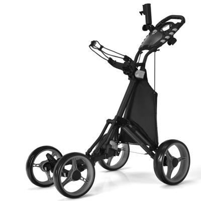 Costway Golf Push Pull Cart with Foot Brake-Gray