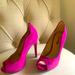 Nine West Shoes | Hot Pink Nine Wes Suede Heel | Color: Pink | Size: 5