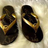 Michael Kors Shoes | Brand New Mk Slipper | Color: Black/Gold | Size: 6