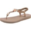 Skechers Damen Meditationsglas Daisy Flipflop, Taupe Multi, 41 EU