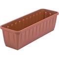 Rammento Large 60cm Terracotta Planters - Set of 6, Plastic Trough Planters with Rippled Design, Ideal for Outdoor Gardening, Suitable for a Range of Plants