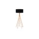 Lampadaire en bambou et lin noir H160cm