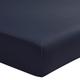 Drap housse uni en percale de coton bleu 140x200