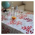 Nappe en coton enduit rouge rectangle 160 x 300 cm