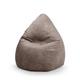 Pouf poire aspect cuir vielli taupe 70x110