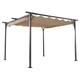 Pergola rétractable polyester beige métal époxy noir