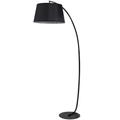 Lampadaire à arc salon courbée H190 cm métal lin noir