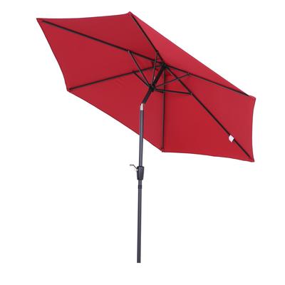 Parasol inclinable de jardin rouge vineux