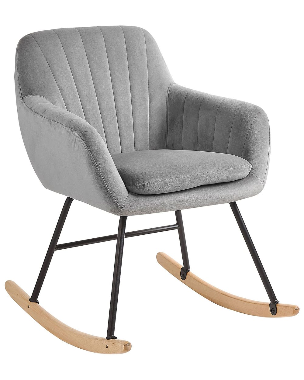 Fauteuil à bascule velours gris