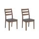 Lot de 2 chaises de salle à manger en bois d'hévéa gris