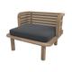 Fauteuil de jardin en teck et coussins gris