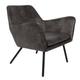 Fauteuil de salon aspect cuir vintage noir