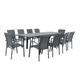 Table de jardin 10 places en aluminium anthracite