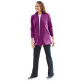 Plus Size Women's Zip-Front Microfleece Jacket by Woman Within in Plum Purple (Size 1X)