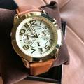 Michael Kors Accessories | Ladies Michael Kors Runway Chronograph Watch | Color: Gold/Tan | Size: Os