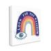 Stupell Industries Inspirational Look for Rainbow Quote Eye Symbols by Joan E. Davis - Graphic Art Print Canvas in White | Wayfair aa-895_cn_36x36