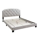 Red Barrel Studio® Jaquavien Tufted Low Profile Platform Bed Upholstered/Polyester in Gray | 46 H x 54 W x 77 D in | Wayfair