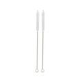 Restaurantware Bar Lux Silver Stainless Steel Straw Cleaning Brush - Reusable - 9 1/2" X 1" X 1" - 2 Count Box Stainless Steel in Gray | Wayfair