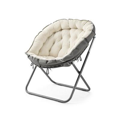 DormCo Papasan Moon Chair - Beige Taupe Microfiber/Microsuede in White/Brown | 52 H x 28 W x 26 D in | Wayfair BUCK-XPAPMOONBEIGE