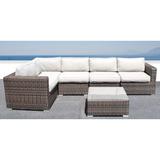 Joss & Main Elwes Rattan Wicker Fully Assembled 4 - Person Seating Group w/ Cushions | 26 H x 122 W x 66 D in | Outdoor Furniture | Wayfair