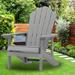 Beachcrest Home™ Younts Plastci/Resin Adirondack Chair Plastic/Resin in Gray | 36.6 H x 21.5 W x 31.9 D in | Wayfair