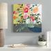 Ebern Designs Quirky Bouquet II by Victoria Borges Painting Print on Canvas Canvas, Wood in Green/Indigo/Yellow | 22 H x 22 W x 1 D in | Wayfair