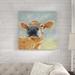 August Grove® Farm Life-Cow by Jade Reynolds Painting Print on Canvas Canvas, Wood in Black/Blue/Brown | 30 H x 30 W x 1.25 D in | Wayfair