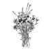 Gracie Oaks Black & White Bouquet I by Emma Scarvey Picture Frame Painting Print on Canvas Canvas, Wood | 13.13 H x 9.13 W x 1.125 D in | Wayfair