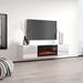 Brayden Studio® Aiyanah TV Stand for TVs up to 78" w/ Electric Fireplace Included Wood in White | 15 H in | Wayfair