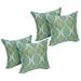 Red Barrel Studio® Jaleb Outdoor Square Pillow Cover & Insert Polyester/Polyfill blend in Green/Blue | 17 H x 17 W x 8 D in | Wayfair