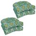 Winston Porter 19-Inch U-Shaped Premium Outdoor Tufted Dining Chair Cushions Set Of 4 Polyester in Green/Blue/Brown | 5 H x 19 W x 19 D in | Wayfair