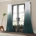 Ivy Bronx Nakano Faux Linen Semi Sheer Curtains for Bedroom & Living Room Window Curtain Single Panel Drape Linen in Green/Blue | 108 H in | Wayfair