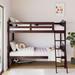 South Lamar Twin Over Twin Solid Wood Standard Bunk Bed by Harriet Bee kids in Brown/Green | 61.3 H x 42.63 W x 78.38 D in | Wayfair