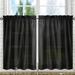 August Grove® Ellis Solid Color Tailored 56" Cafe Curtain Set of 2 Polyester/100% Cotton in White/Black | 36 H x 56 W x 1.5 D in | Wayfair