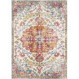 White 24 x 0.38 in Area Rug - Mistana™ Hillsby Orriental Beige/Teal Area Rug Polypropylene | 24 W x 0.38 D in | Wayfair