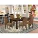 Red Barrel Studio® Tawton Rubber Solid Wood Dining Set Wood/Upholstered in Brown | Wayfair 793AC997890541C08B8090CBBCC3974B