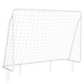 SONGMICS Children's Football Goal 7ft x 4ft, Quick Assembly, in Garden, Courtyard, Park, Beach, Metal Pipes and PE Net, White SZQ215W01