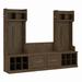 "kathy ireland® Home by Bush Furniture Woodland Entryway Storage Set with Hall Trees and Shoe Bench with Doors in Ash Brown - Bush Furniture WDL011ABR "