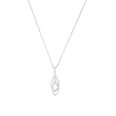 amor - Kette mit Anhänger für Damen, 925 Sterling Silber, Zirkonia synth. Ketten 1 ct